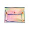 Holographic Makeup Bag, Waterproof Travel Cosmetics Organizer Pouch for Women, Snap Closure Iridescent Coin Wallet to Store Makeup Brushes, Keys, Small Items(7.8 * 3.5inches) (B)