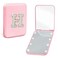 Personalized LED Travel Compact Mirror for Purses, Pearl Initial Letter 1X/2X Magnification Small Makeup Mirror with Lights Pink Portable Pocket Mirror Sister Bridesmaid Mom Gifts (H)