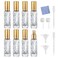 8Pcs Glass Perfume Atomizer, 15ml Refillable Perfume Spray Bottles Mini Perfume Bottles, Small Empty Sample Containers, Portable Travel Bottle (15ML/A-Gold)
