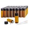 50Pcs 3ml 5ml Amber Sample Bottles,Mini Glass Essential Oil Bottle, with Black Screw Caps, for Travel Essential Oil and Perfume Vials Bottles (5ML)