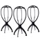 AICKER Short Wig Stand Portable Wig Head Stand for Multiple Wigs, Wig Holder for multiple Wigs and Hats Black