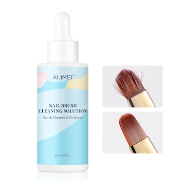 Aijimei Nail Brush Cleaner Gel Nail Art Brush Restorer Manicure Tool Professional Acrylic Brush for Home Salon Use (60ml/2fl.oz-Mint)