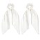 2 PCS Hair Scrunchies Scarf White Hair Ribbon Satin Silk Elastic Hair Tie Bow Bands Ponytail Holder Accessories for Women Girls