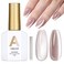AILLSA Cat Eye Gel Nail Polish Nude Glitter Crystal Polish with Magnet, Glass Sparkle Nail Polish Reflective Shimmer Translucent Jelly Color U V Gel Salon DIY at Home 0.5 OZ GF26