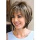 Aisaide Short Pixie Cut Bob Wig Dark Brown Mixed Highlight Ash Blonde Straight Bob Wigs for Women Short Layered Wigs for White Women Synthetic Short Brown Medium Length Wig with Bangs