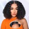 AISI Headband Wig Human Hair Curly Wigs for Black Women Brazilian None Lace Front Wigs 150% Density Natural Black Headband Wigs Glueless Wig with Elastic Band for Beginners 10 Inch