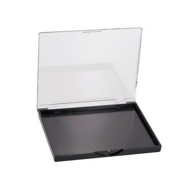 Magnetic Makeup Palette with Clear Top, Empty Eyeshadow Storage Box with 40Pcs Adhesive Metal Stickers for DIY Cosmetics Bronzer Highlights Powder (Small Palette - 4.8" x 4")