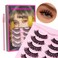 AKARA Russian Strip Lashes Fluffy Wispy Faux Mink Eyelashes Cat Eye Natural Look D Curl False Lashes 7 Pairs Pack-R04