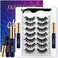 3D Magnetic Eyelashes with Eyeliner Kit- 7 Pairs Magnetic Lashes Kit with Applicator,Updated 2 Tubes of Magnetic Liner &amp; Natural Look, Reusable, Easy to Apply&hellip;