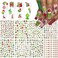 8 Sheets Christmas Nail Art Stickers 3D Xmas Nail Decals Self Adhesive Xmas Tree Bell Winter Nail Stickers Holiday Nail Design Christmas Nail Stickers for Women Girls Christmas Nail Art Decoration