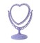 AKOAK Heart-Shaped Cosmetic Mirror - Plastic, Double-Sided, Rotatable, Lightweight - Bathroom &amp; Bedroom Mirror (Purple)