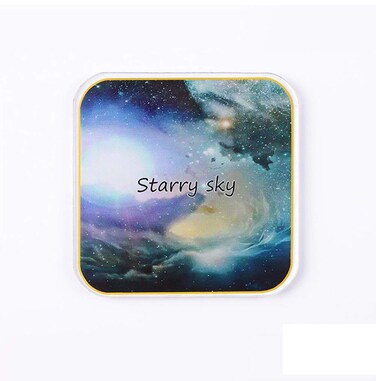 AKOAK 1 Pack Butterfly Nail Art Palette Polygon Nail Polish Palette Retro Starry Sky Shell Butterfly Shape Gel Makeup Plate DIY Nail Art Display Tool Photography Props (Quadrilateral)