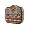 ALAZA Makeup Case Indian Tribal Aztec Ornament Geometric Pattern with Skulls Cosmetic Bag Organizer Travel Portable Storage Toiletry Bag Makeup Train Case with Adjustable Dividers for Women
