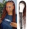 36" Full Lace Criss Cross Knotless Box Braided Wigs for Black Women Knotless Box Braids Lace Front Wig with Baby Hair Lightweight Synthetic Dark Brown Cornrow Braided Wigs (1B/30)