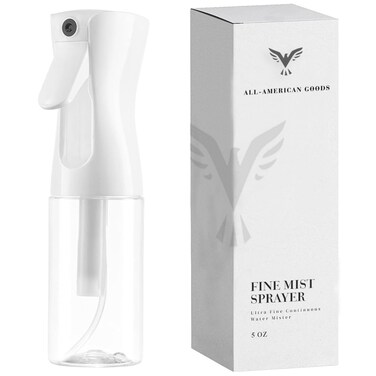 360 Water Spray Bottle for Hair, Plants &amp; Skin Care (5oz/150ml) Ultra Fine Mist Spray Bottle for Hair, Cleaning, Ironing &amp; More (White - 5oz)