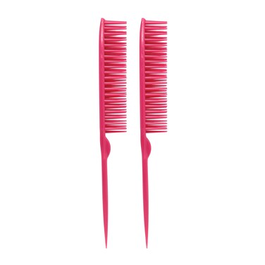 Allegro Combs 60 Parting Three Row Combs Salon Hairstylist Hairdresser Detangle Combs For Natural Hair And Wigs For Curly Hair Made In The Usa 2 Pcs. (Pink)