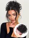 ALXNAN Messy Hair Bun Hair Piece for Women Elastic Drawstring Loose Wave Curly Buns Short Natural Black Synthetic Ponytail Extension Hair Bun Extensions Thick Updo Hairpieces for Women Daily Use.