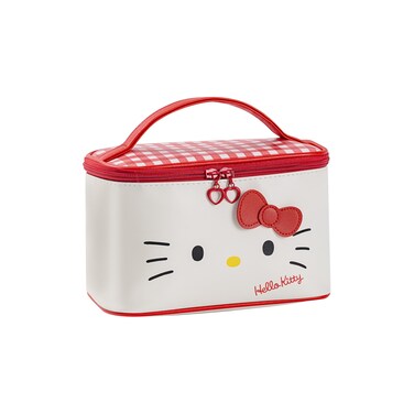 AmBealla Makeup Bag Cosmetic Bag Toiletry Case Portable Travel Makeup Organizer with Handle &ndash; Water-Resistant PU Cosmetic Bag with Cute Red Design, Large Capacity Travel &amp; Home Storage for Women