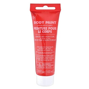 Red Body Paint for Halloween - 3.4 oz. (1 Pc.) - Vibrant &amp; Easy-to-Apply Costume Makeup, Perfect for Props and Parties
