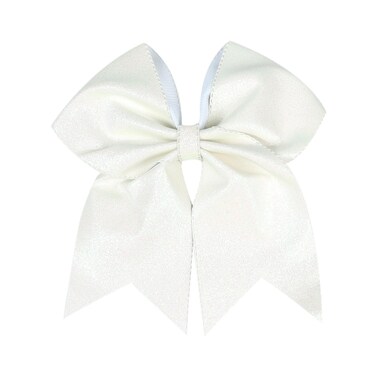 7" Large Glitter Cheer Hair Bows Clip for Girls and woman - Sparkling White
