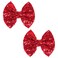 Love Fairy Glitter Bow Hairpin - A sparkling sequin bow tie hair clip, 5 inches, perfect for girls, teens, and women (Red)