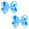 6 Inch Sky Blue Sparkly Glitter Sequin Hair Bows for Girls Toddlers Kids Children Teenage (2PCS)