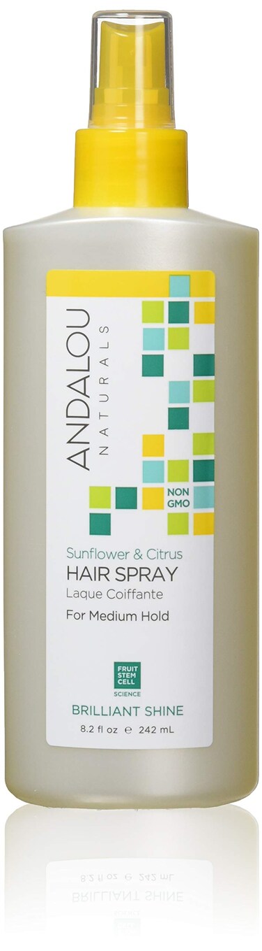 Andalou Naturals Sunflower &amp; Citrus Hair Spray, Brilliant Shine, 8.2 Oz Pack of 1