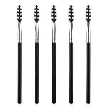 5 Pcs Reusable Eyelash Eyebrow Spoolie Brush, Mascara Brush Wands, Long Handle Lash Brush Applicators Portable Eyelash Brush Makeup Lash Spoolies Set for Lash Extensions