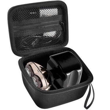 ANKHOH Case Compatible with Skull Shaver Electric Pitbull Pro Razor, Hard Travel Rotary Men Head Shavers Beard Trimmer Storage Bag with Zipper Mesh Pocket for Mustache Grooming Kit,Black-Only Box