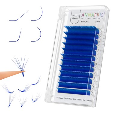Colored Eyelash Extension Easy Fan Brown 0.07 C Curl 8-15mm Mixed Volume Lash Extension Individual False Eye Lashes With Color By ANNAFRIS (Easy Fan Brown,0.07 C 8-15mm Mix)