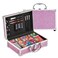 Anpro All-In-One Makeup Carry Case with Pro Teen Makeup Set, Full Starter Cosmetics Kit with Makeup Brushes, Lipsticks, Eye Shadows Palette, Blushes, Glitter Gel-Purple
