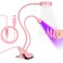 AORAEM LED UV Nail Lamp Double-Headed Gooseneck UV Light for Gel Nails, Portable Flash Cure Lamp with Gooseneck and Clamp, Rotatable &amp; 4 Gear Brightness, Home Professional DIY Manicure Salon, Pink