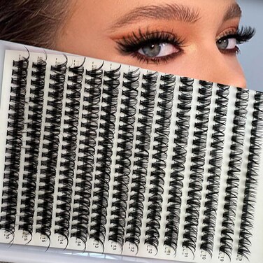 Lash Extension Kit DIY 280pcs Individual Eyelash Extension Kit 0.07D 9-16MIX 30D 40D 60D 80D Cluster Lashes Kit Lash Extensions Super Thin &amp; Soft Lashes Reusable (40D, D-0.07-9-16MIX)