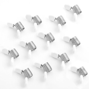12Pcs Spring Plug, Spring Clamps for Jewelry Making DIY Creative Crafts Hand Wire Ends Clip to Prevent Falling Out Spring Plug for Jewelry Making (Silver)