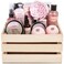 Bath Spa Gift Sets - Luxury Basket With Rose Oil &amp; Orchid - Spa Kit Includes Wash, Bubble Bath, Lotion, Bath Salts, Body Scrub, Body Spray, Shower Puff, Bathbombs, Soap and Towel