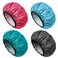 Aquior Shower Cap for Women Reusable, Extra Large Shower Cap for Men,Satin EVA Double Layer Waterproof Hair Cap For Long Hair, 4 Pieces