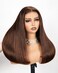 Arabella 5x6 Ready to Go Glueless Wigs Human Hair 230% Density Lace Front Wigs 100% Human Hair 12A Pre Cut Lace Pre Plucked Bleached Knots 4# Brown Straight Wig Human hair (16inch, 5X6 Straight Wig)