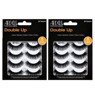 Ardell False Eyelashes Double Up 204 - Dramatic, Full-Volume, Wispy Strip Lashes, 2 Pack