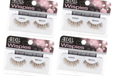 Ardell Wispies False Eyelashes - Brown, Natural Look Wispy Lashes, Lightweight &amp; Reusable Strip Lashes, 4 Pack