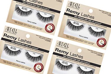 Ardell Remy Lashes False Eyelashes 775, Deluxe Remy Hair, Invisiband for Seamless Look, Reusable Strip Lashes, 4 Pack