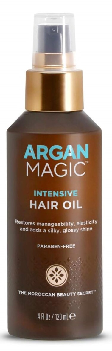 Argan Magic Intensive Hair Oil - Restores Manageability and Elasticity   Adds Shine and Gloss   Controls Frizz   Made in USA, Paraben Free, Cruelty Free (4 oz)