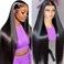 30 Inch Straight Lace Front Wigs Human Hair 13x6 HD Transparent Lace Front Human Hair Wigs for Women Glueless Brazilian Virgin Hair Lace Frontal Wig 200% Density Pre Plucked with Baby Hair