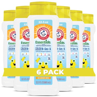 Arm &amp; Hammer 6 Pack Essentials Kids Body Wash - 3-in-1 Sea Monster Mango 22.5oz - Non Toxic Kids Shampoo and Body Wash And Conditioner