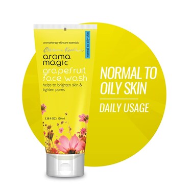 Aroma Magic Grapefruit Face Wash   Pore Tightening Facial Cleanser   Revitalizes, Mattifies &amp; Gives Skin a Radiant Glow   for Normal to Oily Skin   3.38 Fl Oz/100ml