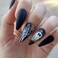 Cute Ghost Press on Nails for Halloween Party Night Matte White Claw Skull Acrylic False Nails 24Pcs Flower Fake Nails Gel Glue on Nails Skeleton Stick on Medium Almond Nails for Coquette Women Girls