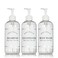 Clear Refillable Shampoo and Conditioner Bottles - Body Wash, Shampoo and Conditioner Dispenser - PET Plastic Shampoo Bottles Refillable with Pump - Waterproof Labels - 16 oz, 3 Pack (White Plastic)