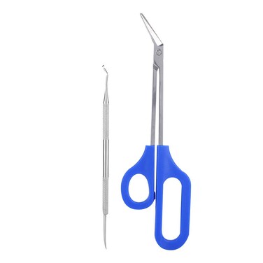 Asixxsix Long Handle Toenail Scissors for Adult Seniors, Long Handled Clipper for Thick Toe Nail, Stainless Steel, Ergonomic Design
