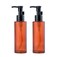 2 Pcs 100ml 3.4oz Brown Red Glass Pump Bottles with Black Pump Top Leakproof Travel Bottles for Toiletries Lotion Dispenser Bottle Soap Dispenser Cosmetics Container Vial Pot for Essential Oil Cream