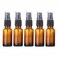 5Pcs 30ml 1oz Amber Glass Fine Mist Spray Bottles for Essential Oils Mini Spray Bottles Refillable Cosmetic Container Perfume Sample Bottles Vials with Black Sprayers for Skin Care and Aromatherapy