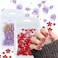 3D Flower Nail Art Decals Charms, Purple Red 3D Acrylic Flower Nail Charms with Pearl Golden Caviar Beads for Women DIY Manicures Salon Accessories